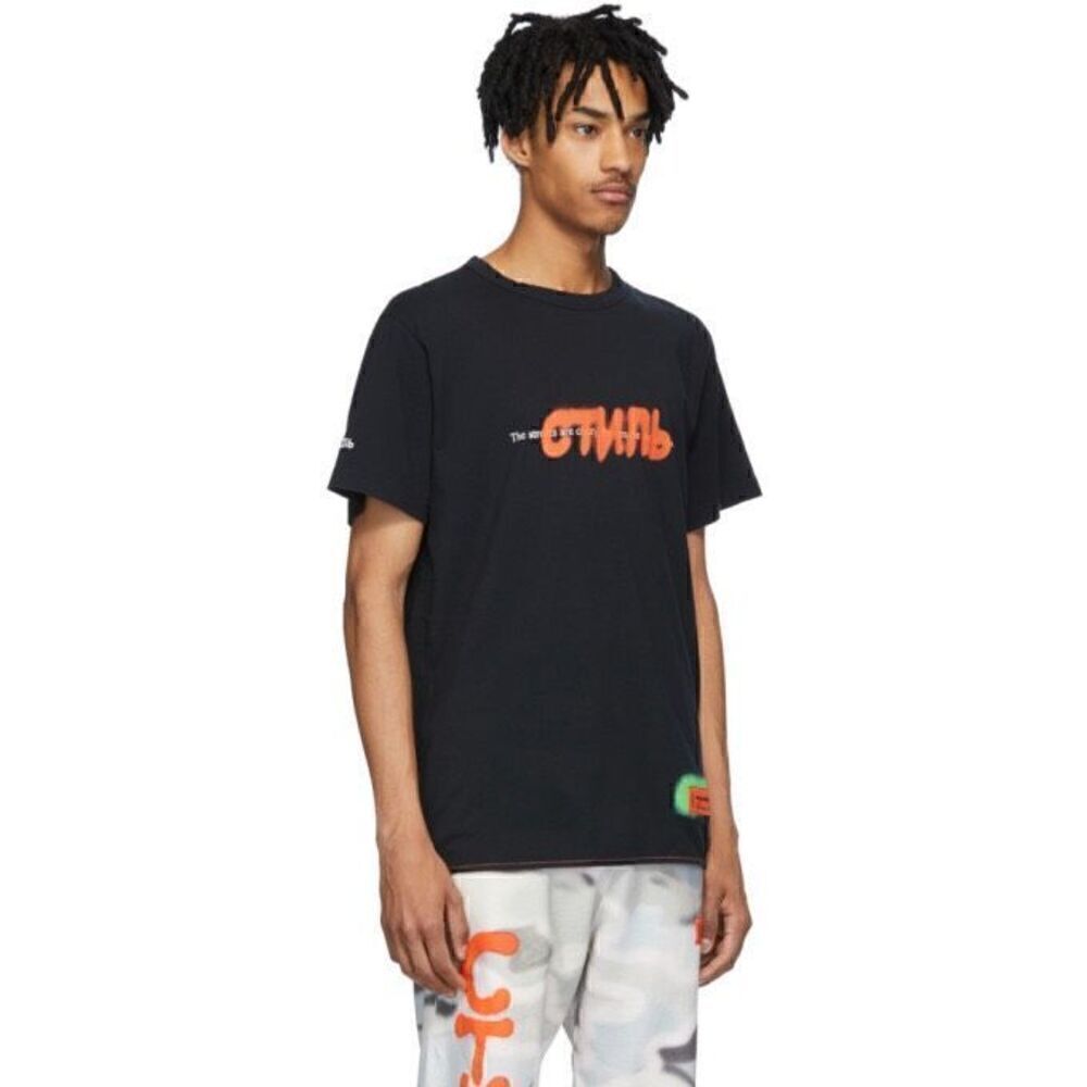 Heron Preston Black Spray Style T-Shirt